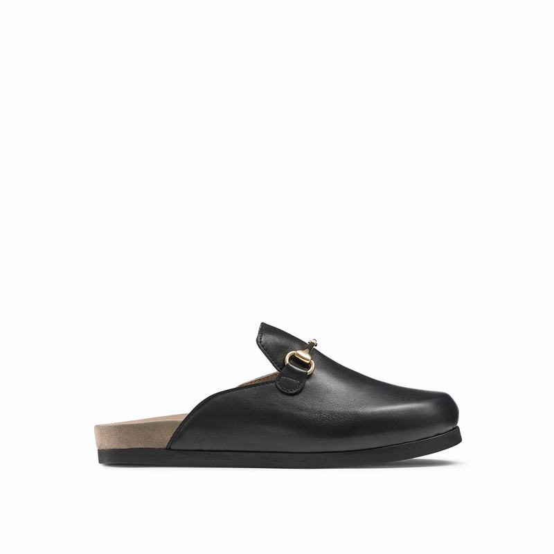 Russell & Bromley Dellacasa Snaffle Loafers Mules Womens Black [HLQ8163CC]